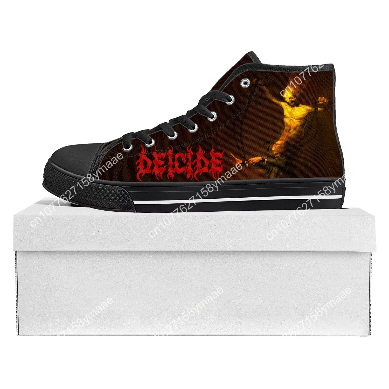 Deicide Rock Band High Top High Quality Sneakers Mens Womens Teenager Canvas Legion Sneaker Custom Made Shoes Customize Shoe