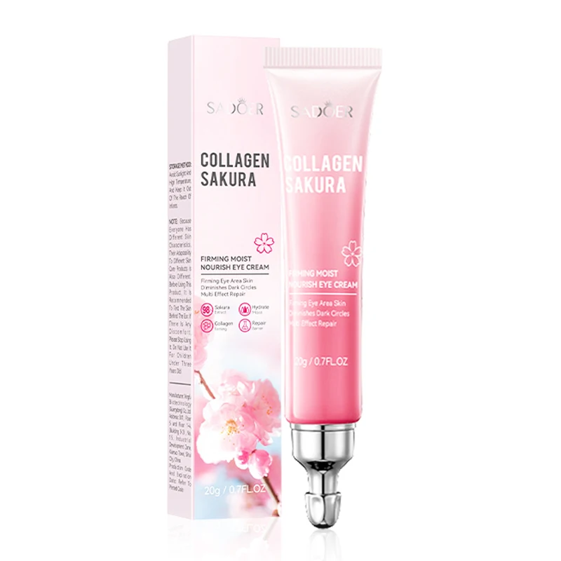 Crema para ojos Sakura, eliminación de ojeras, bolsas para ojos, cremas hidratantes reafirmantes para ojos, belleza para ojos, cuidado de la piel