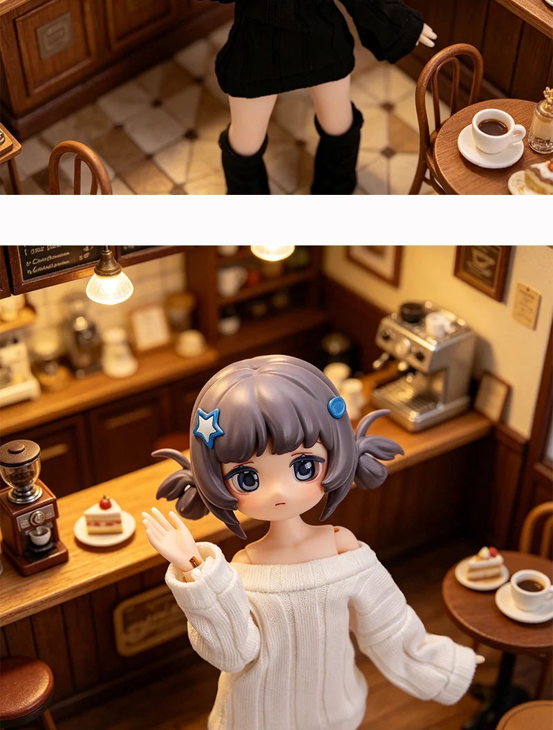 Sexy Off Shoulder Sweater Doll Clothes With Stacked Socks For OB11 Fits ASi Mitian Freedom Proposition 1/12 BJD Dolls