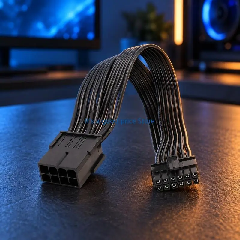 Mini 12-Pin GPU Power Conversion Cable with PCIe 8-Pin Female Input for 3070, 3080 and 3090 Founders Edition Card Models with