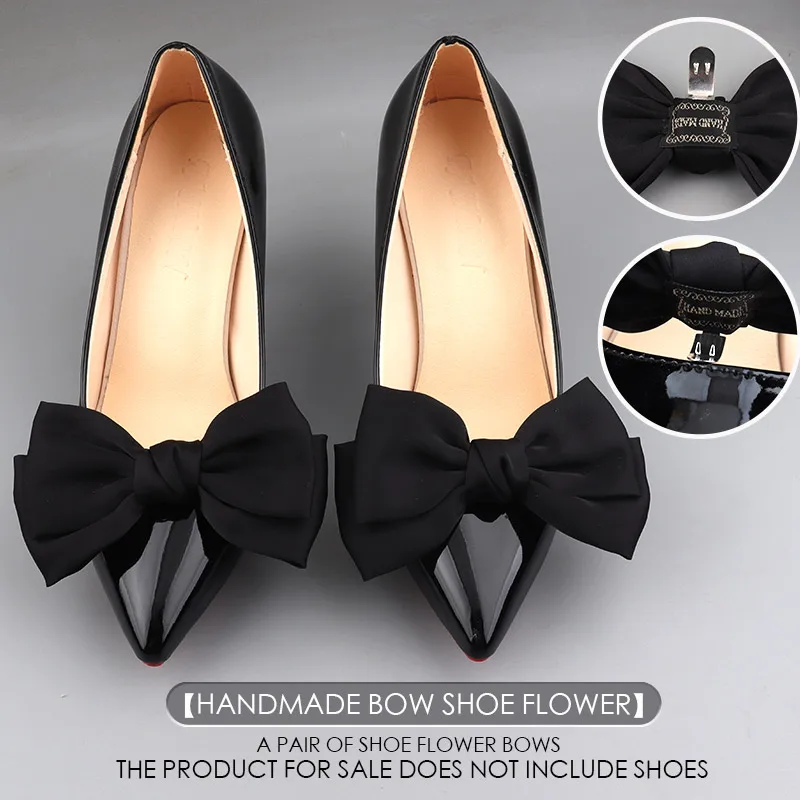 

10 Solid Color Satin Shoes Flower Shoes Bridal High Heels Accessories Dance Shoes Wedding Shoes Decoration Removable Buckle