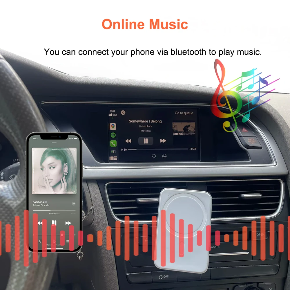 Bonroad DAB+ Carplay Android Auto Nachrüstmodul für Audi MMI 3G A4 B8 A5 S4 S5 Q5 2009-2015 Airplay Mirror Link Interface Box – Detail 12