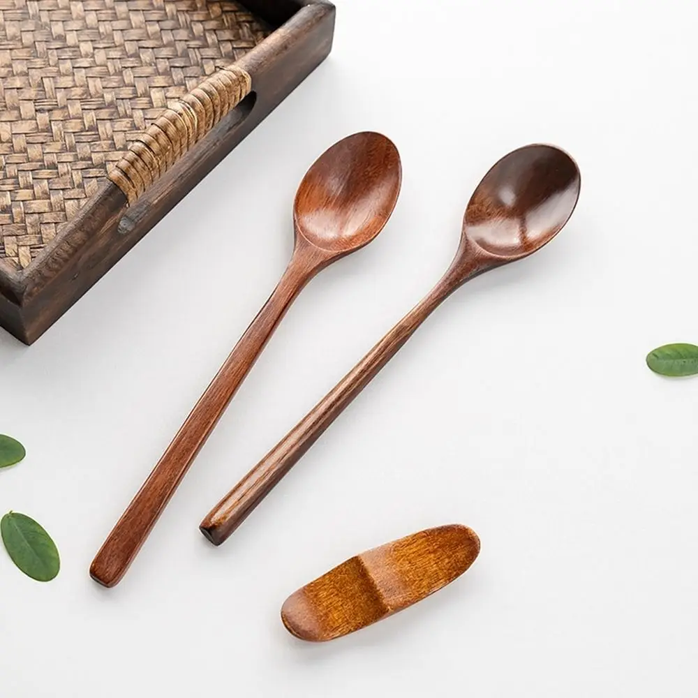 High Quality Natural Wooden Spoon Handmade Dinner Kit Rice Soups Spoon Kitchen Accessories