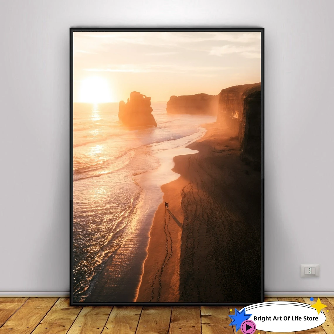 Sunset Beach stroll at Gibson steps photo print, Australia Wall Art, Ocean Photography,Beach poster Art from Melbourne, Victoria