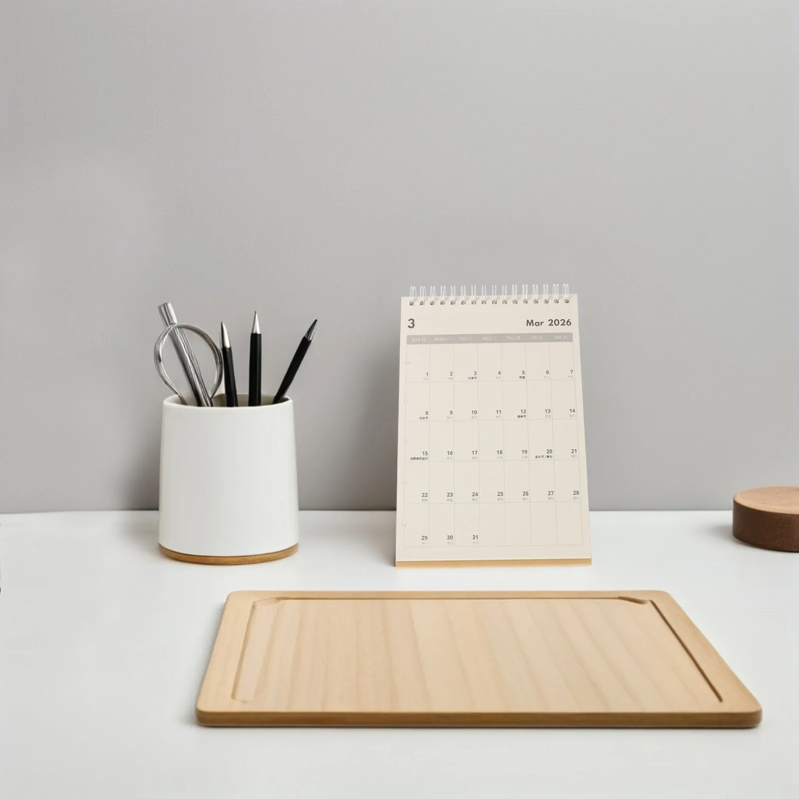

1Set Minimalist Desk Calendar 2025-2026 Elegant Desktop Planner October 2025 to December 2026 Monthly Layout Standing Office