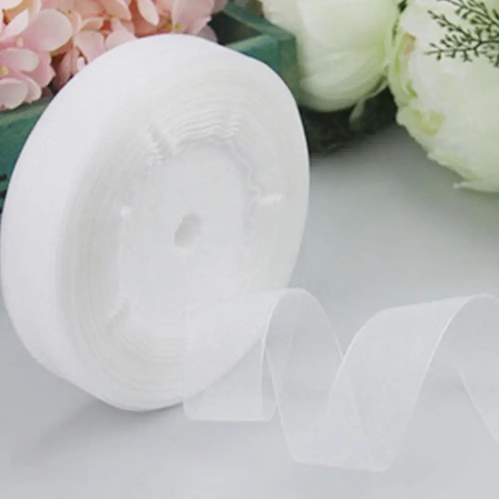 45M*2cm Durable Polyester Sheer Chiffon Ribbon Yarn Glitter DIY Crafts Bow Trim Wedding Decoration Halloween