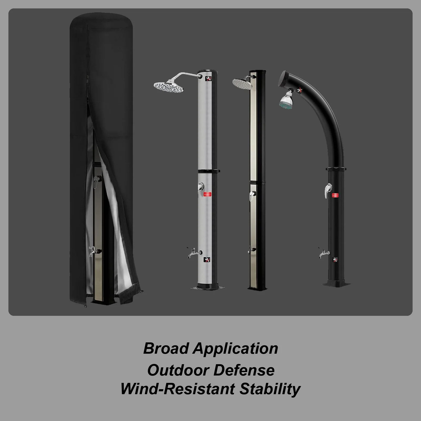 

Outdoor Solar Shower Cover 26.3x86.6 Inch Waterproof Protector 420D Oxford Cloth Anti-UV Cover For 9.3 Gallon Solar Shower