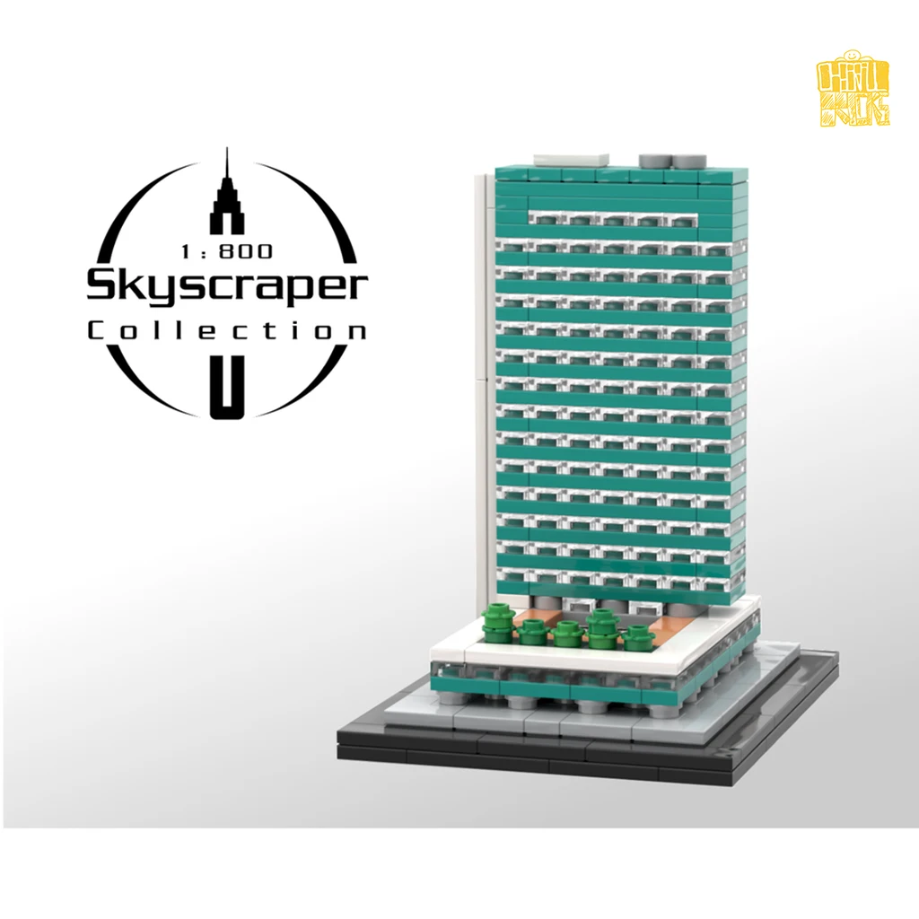 MOC TT048 Lever House 1:800 Scale New York Model With PDF Drawings Building Blocks Bricks Kids DIY Toys Birthday Christmas Gifts