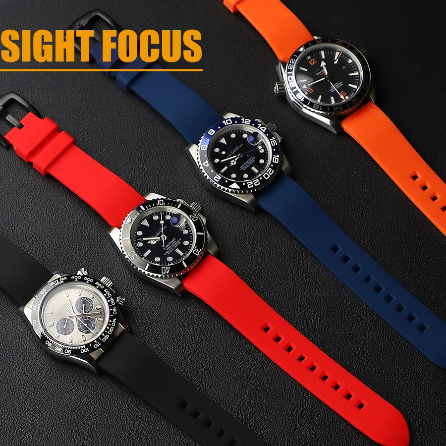 18mm 19mm 20mm 21mm 22mm 24mm Rubber Watch Band for Seiko 5 Sports Prospex Strap for Rolex Tudor Watchband Seiko Citizen Orient