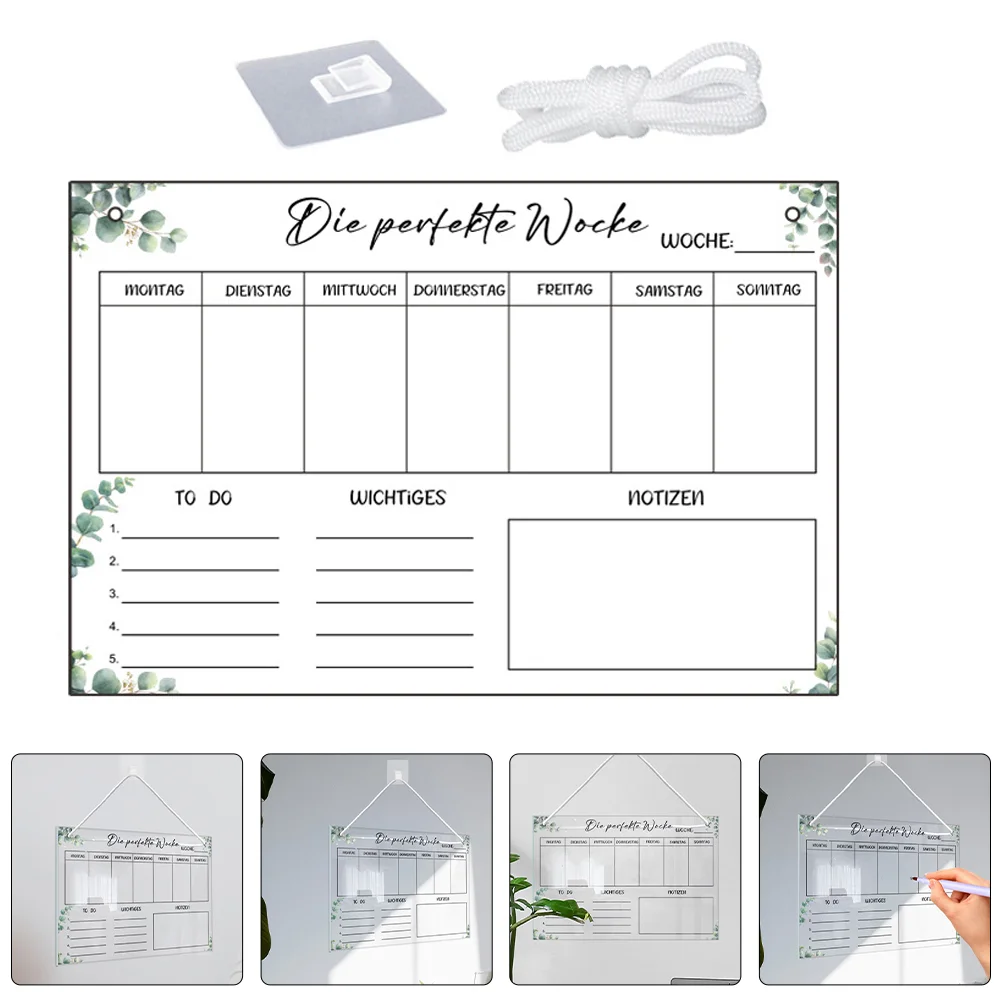 Erasable Memo Board Kitchen Supplies Rewritable Planning Wall Dry Erase Boards Acrylic Hanging