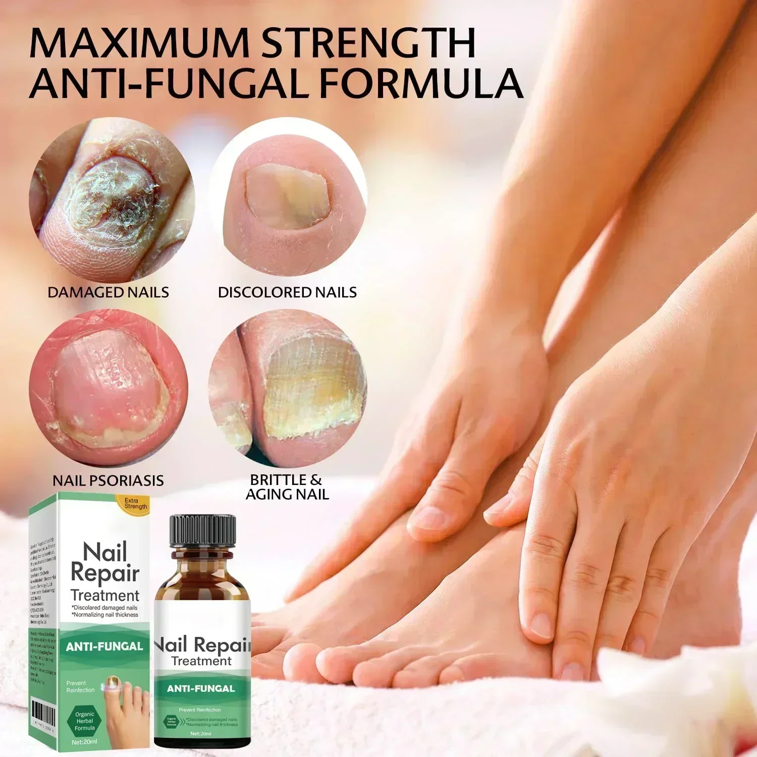 NewToenail Nail Fungus Treatment Repair Fingernail Device Toenail Treatment for Foot Nail Fungus Essential Oil Onychomycosis Ca