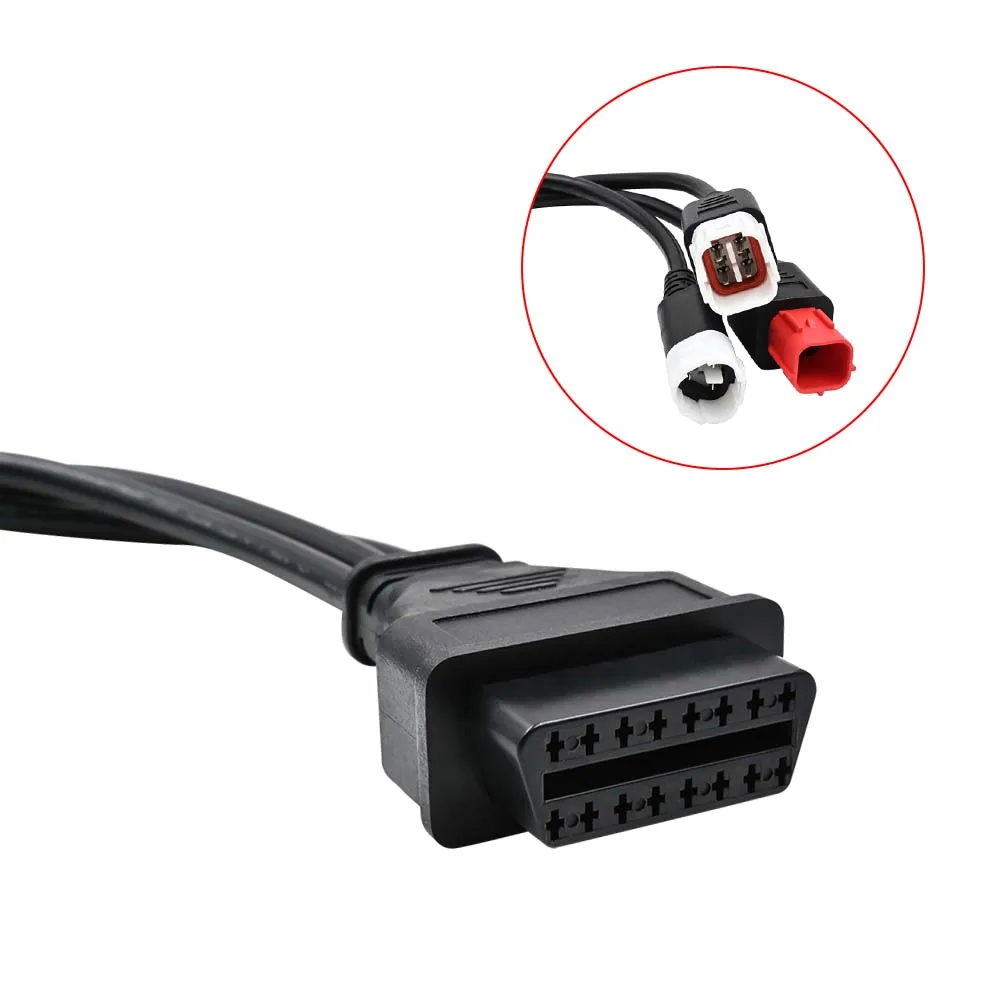 Conector de diagnóstico OBD2 para motocicleta, adaptador de extensión de enchufe OBD para Yamaha 3PIN 4PIN para Honda 6Pin 3 en 1