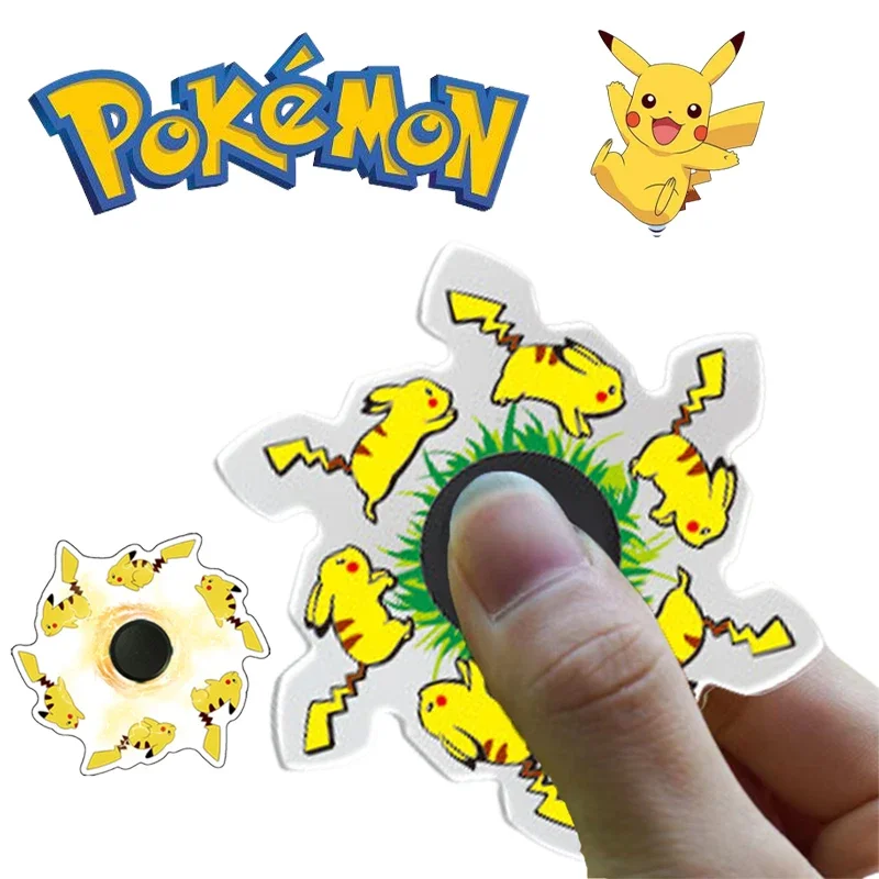 Pokemon Pikachu Fidget Spinning Spinn Cartoon Animation Running Dynamic Mute Spinning Spinning Top Toys for Children Adults Gift