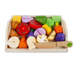 Simülasyon mutfak oyuncak Pretend ahşap klasik oyun Montessori eğitici oyuncak çocuklar çocuklar için hediye kesme meyve sebze seti