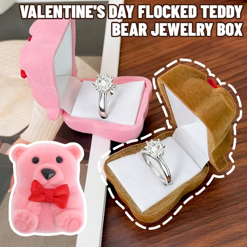 1-10 قطعة الدببة الضخمة صندوق خاتم علبة مجوهرات صغيرة الكورية لطيف هدية لعيد الحب اقتراح خاتم الزواج حامل المحمولة تخزين الهدايا #4