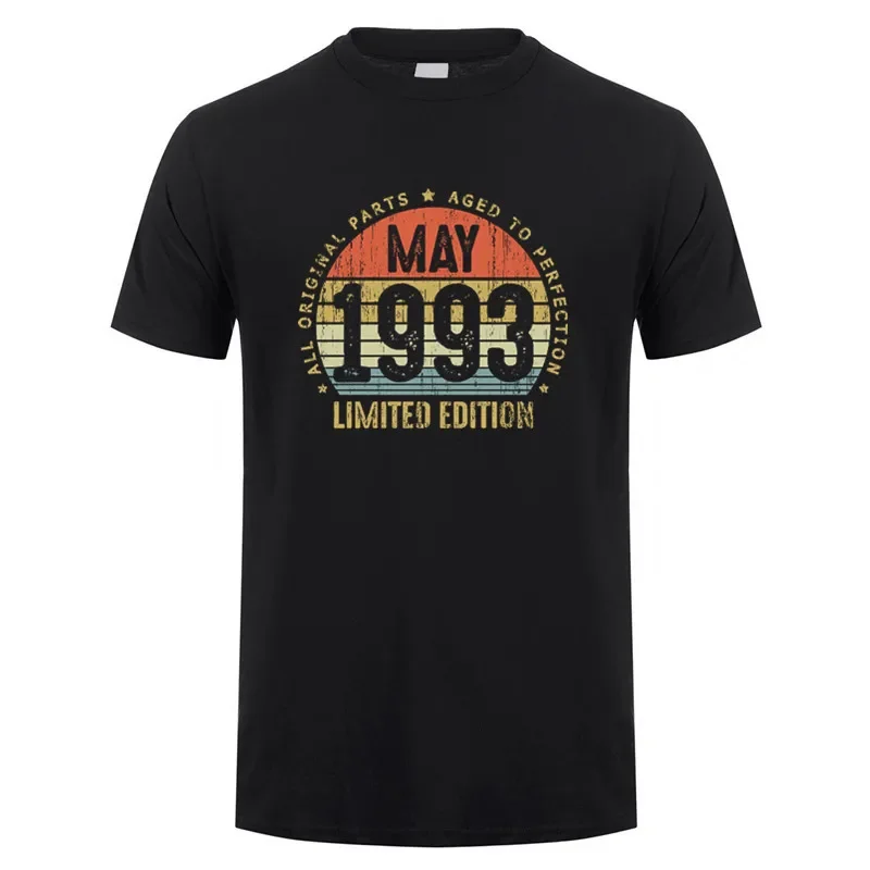 Made In May 1993 T Shirt Short Sleeve Born in March September October November Every Month of 1993 Tops Birthday Gift Tee SD-002