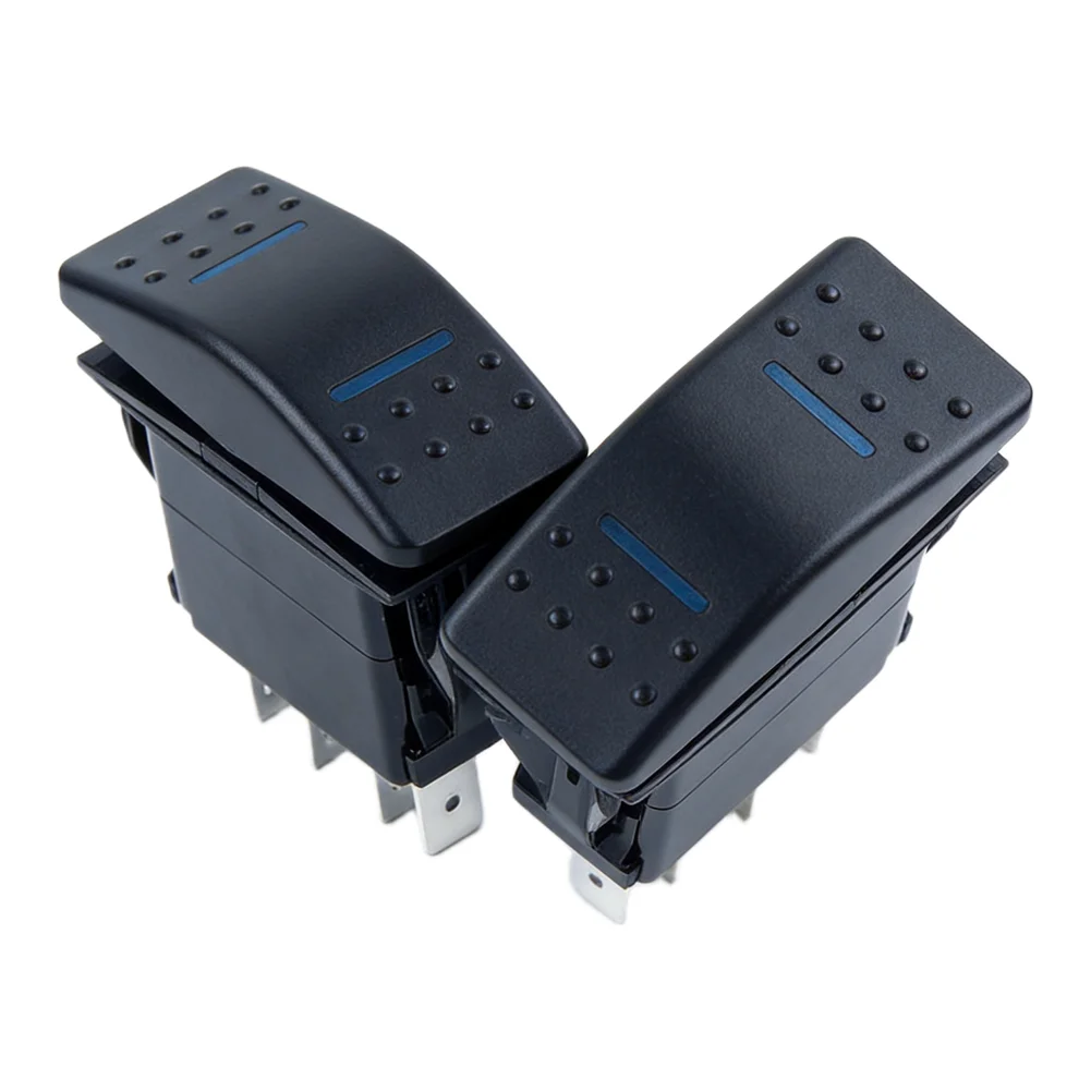 Interior Control 3 Position Switch 3-way Functionality 7-pin Design Blue LED Light Compact Size Easy Installation