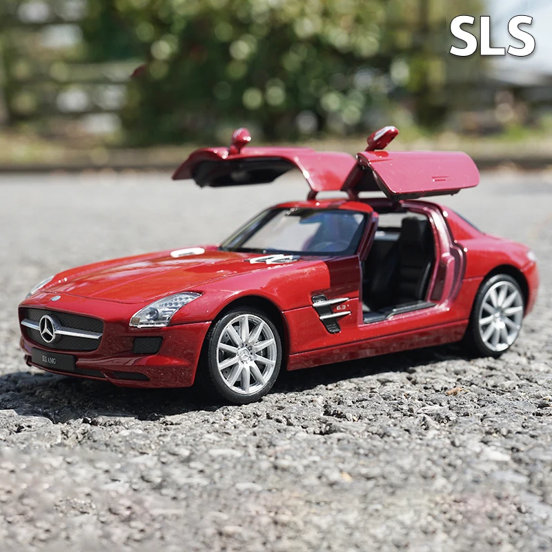 WELLY 1:24 Mercedes-Benz SLS AMG Alloy Car Model Diecasts & Toy Vehicles Collect Car Toy Boy Birthday gifts