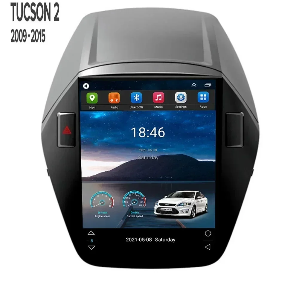 Autoradio Android 13, 2din, GPS, Stéréo, Carplay, DSP, RDS, Lecteur Vidéo à Limitation, pour Voiture HYUNDAI TUCSON feat 35TUCSON IX