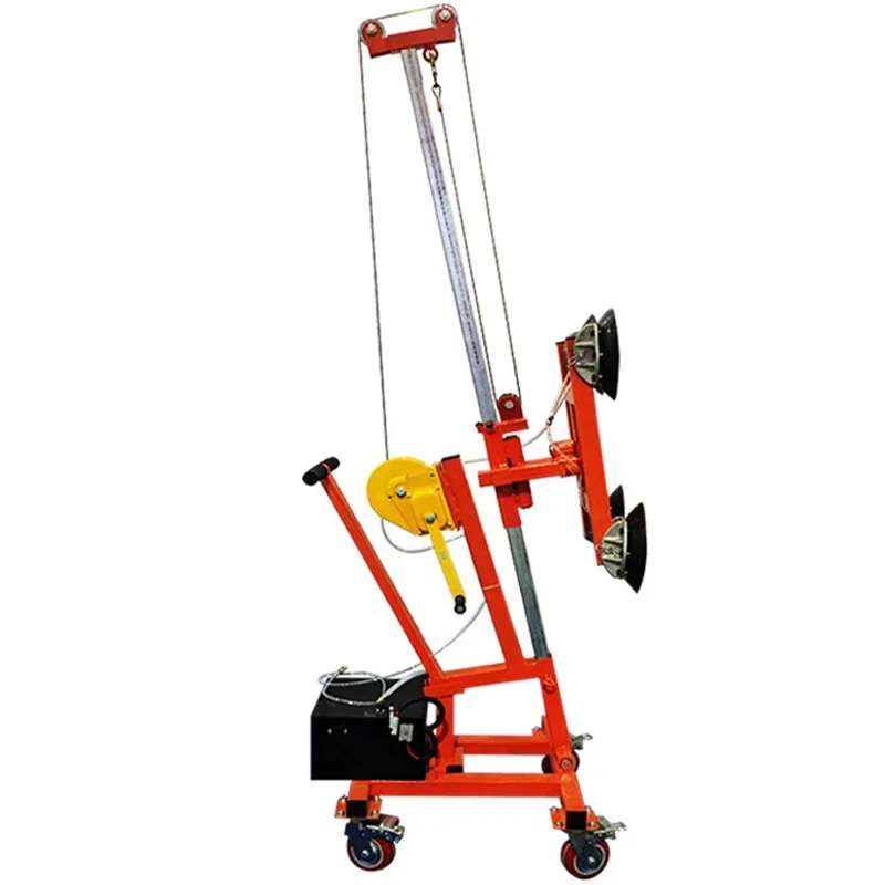 Small Manual Glass Suction Cup Transport Cart, Electric Automotive Glass Installation Manipulator, Hand-Cranked Suct(Customized)