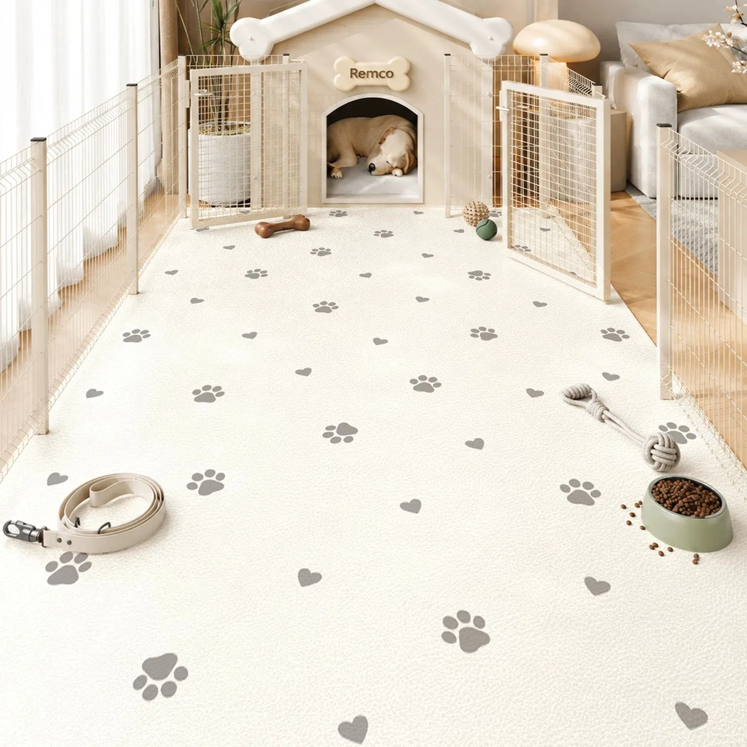 Pet Rugs for Dog Kennel Fence Floor Mats Urine-proof Waterproof PVC Carpet Scrubable Washable  Easy Clean Rug Non-slip Mat 바닥매트
