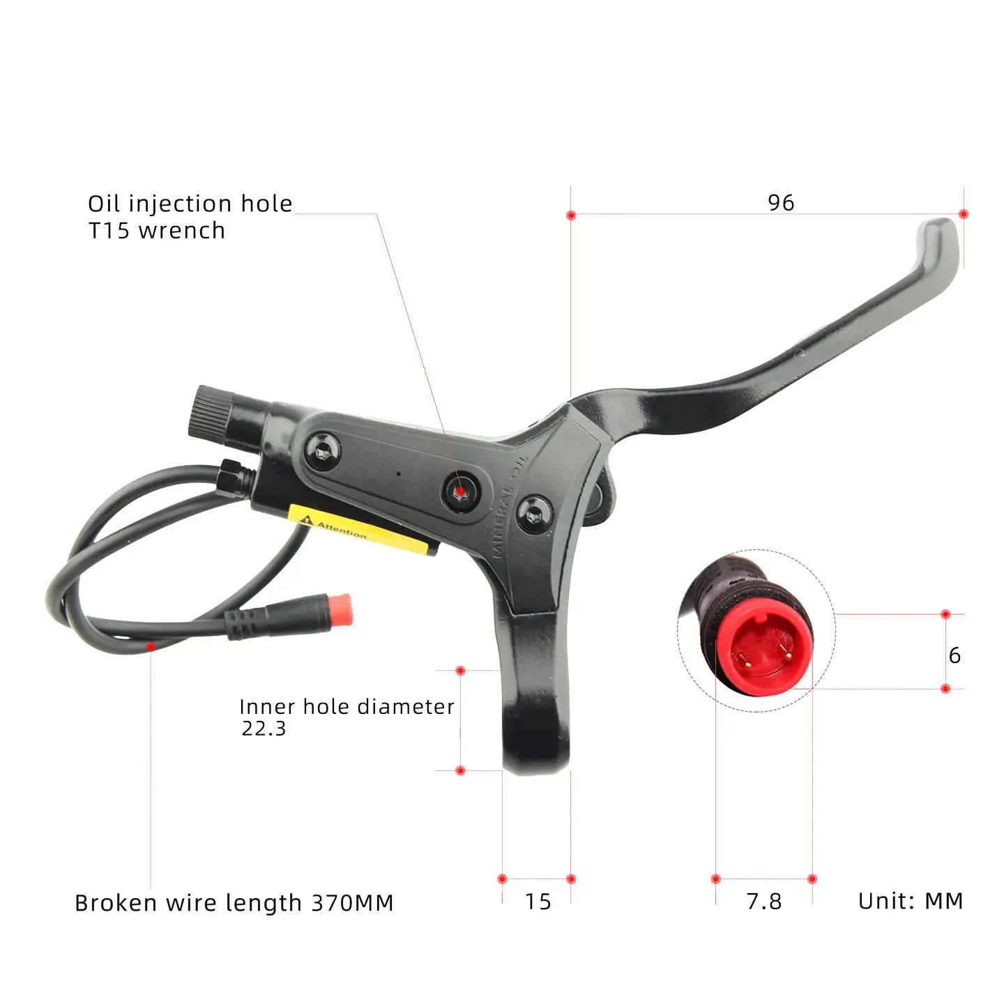 

NFOX mountain bike hydraulic disc brake kit SM2A four piston caliper electric scooter 2-pin 3-pin power-off handle accessories
