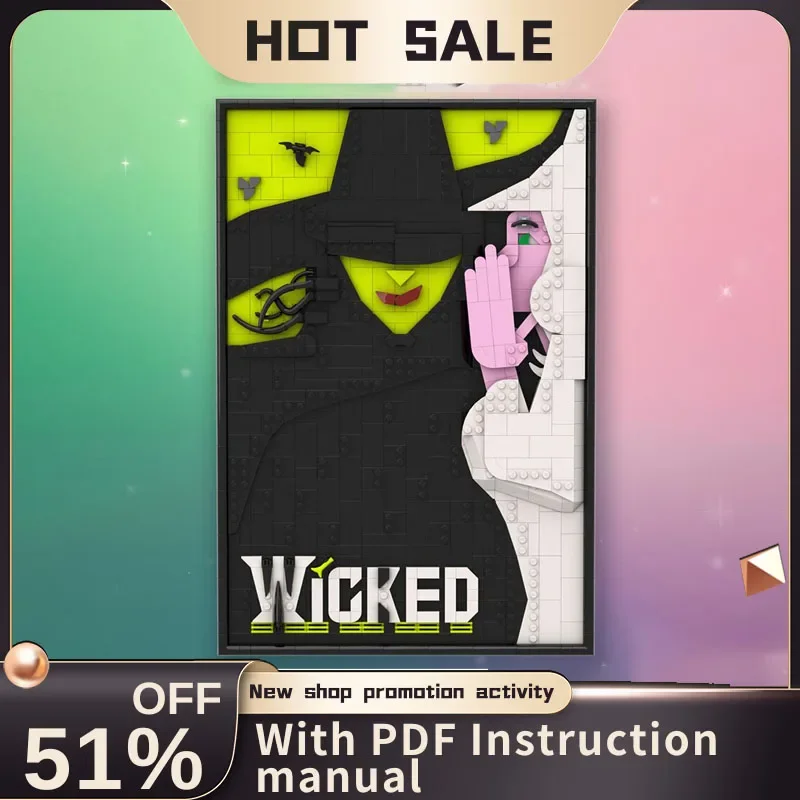 

New 911Pcs Famous Creator Painting Series Wicked Poster Model Building Blocks Creative Ideas Kids Toys Birthday Gifts Decoration