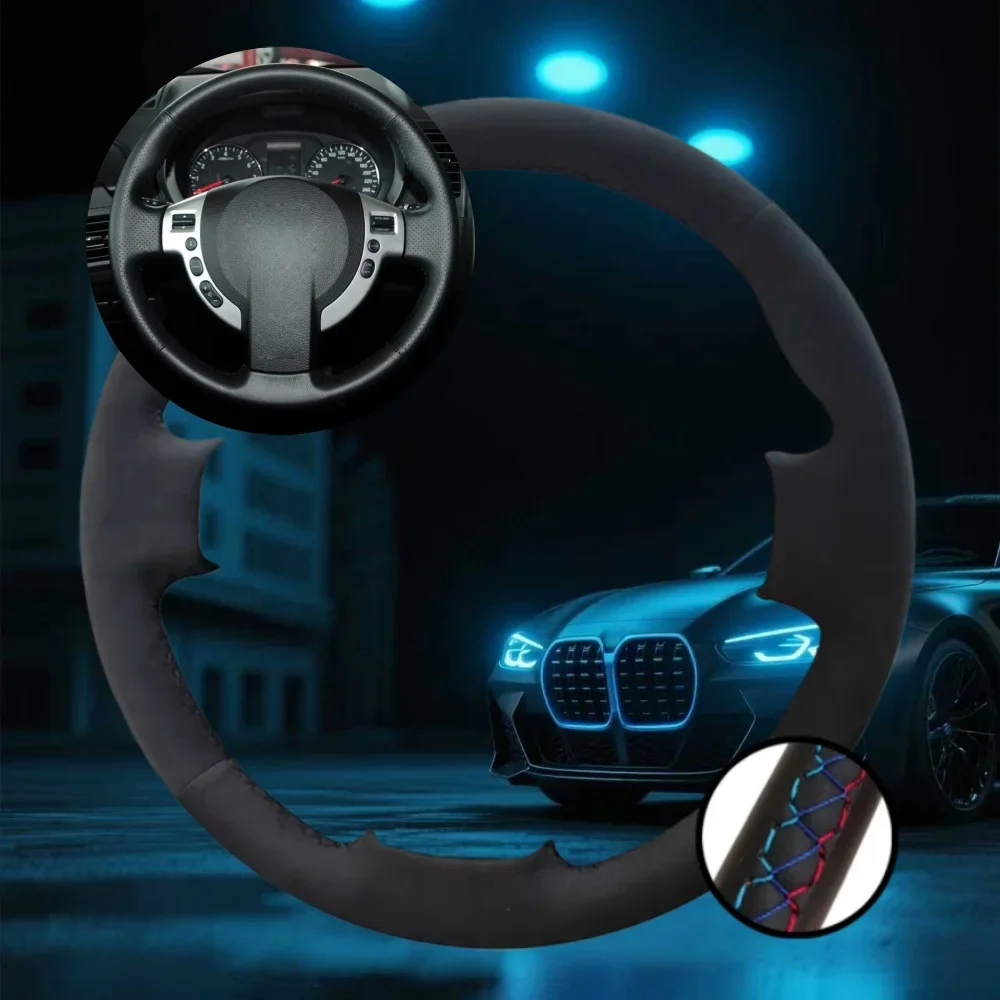 

Customized Car Steering Wheel Cover For Nissan Qashqai 2007-2015 Rogue X-Trail 2008-2013 Car Accessories Hand-sewn Steering Wrap