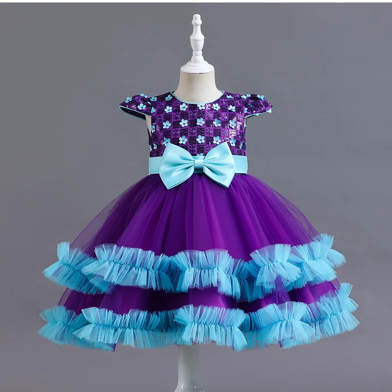 

Girls Party Dresses 4 Colors 110cm-160cm Halloween Dress Children Baby Wedding Birthday Layered Vestidos Ball Gown Skirt