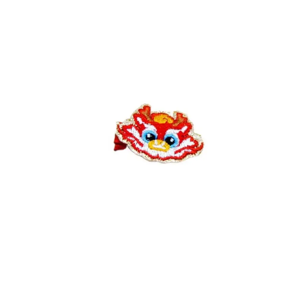 

Embroidery Dragon Hairpin Mascot Dragon Cloth Children Red Hairpin New Year Series Ancient Headwear Chinese New Year Headwear