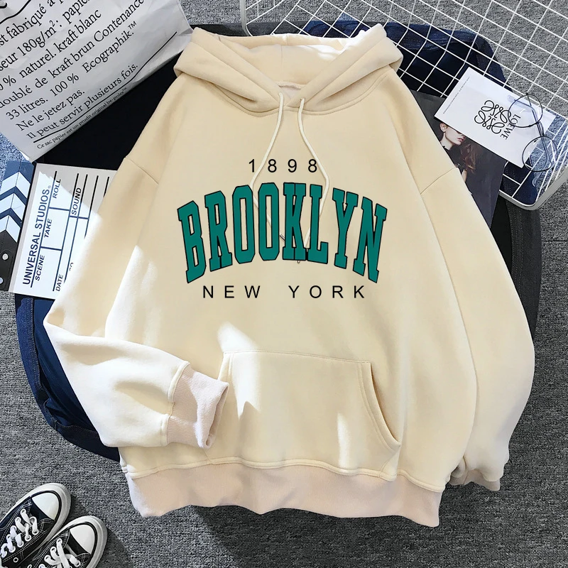 

Fashion Creativity Hoody Pullover 1898 Brooklyn New York Printed Women Men Hoodies Hip Hop Streetwear Gothic Sweatshirt Clothing