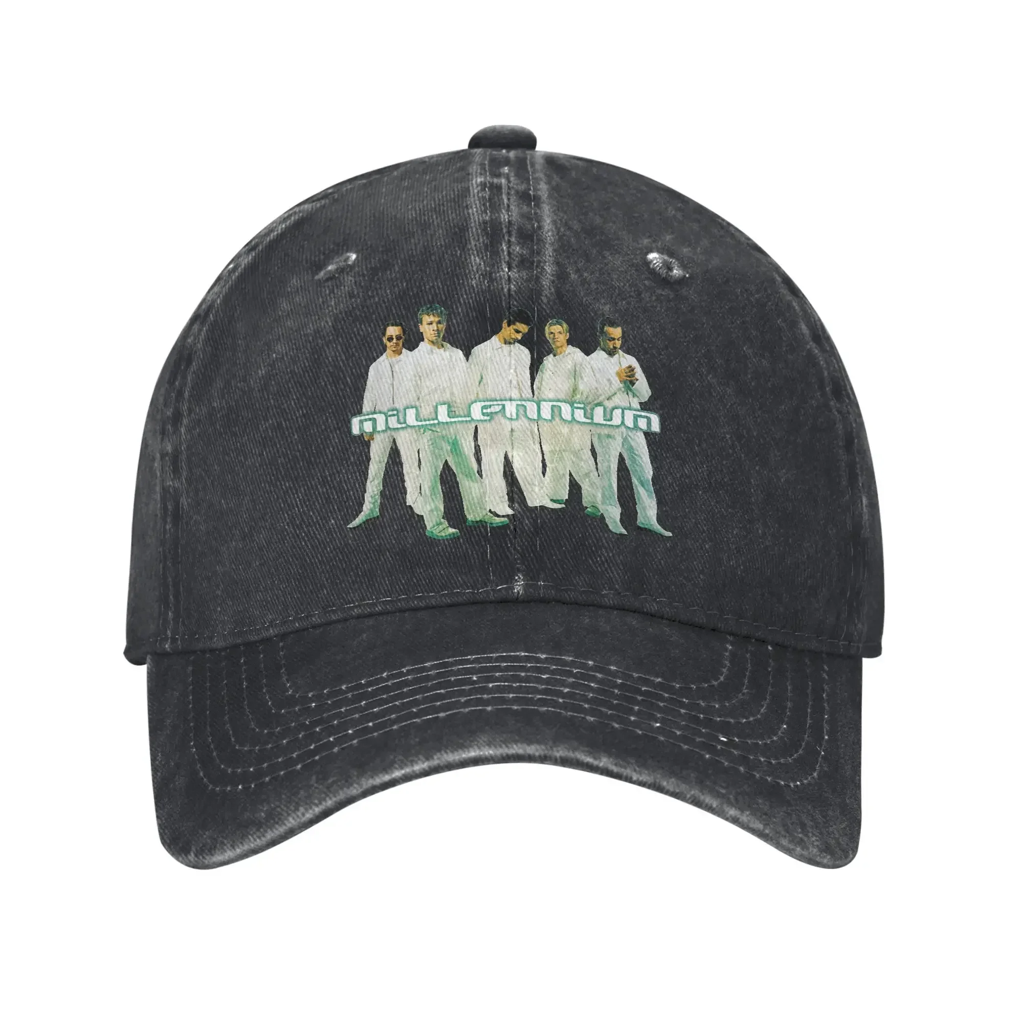 Бейсболка Backstreet Boys Millenniums Tour 2026, винтажная, из потертого денима, с эффектом стирки, музыкальная, с символикой группы, унисекс, для активного отдыха и путешествий, мягкая