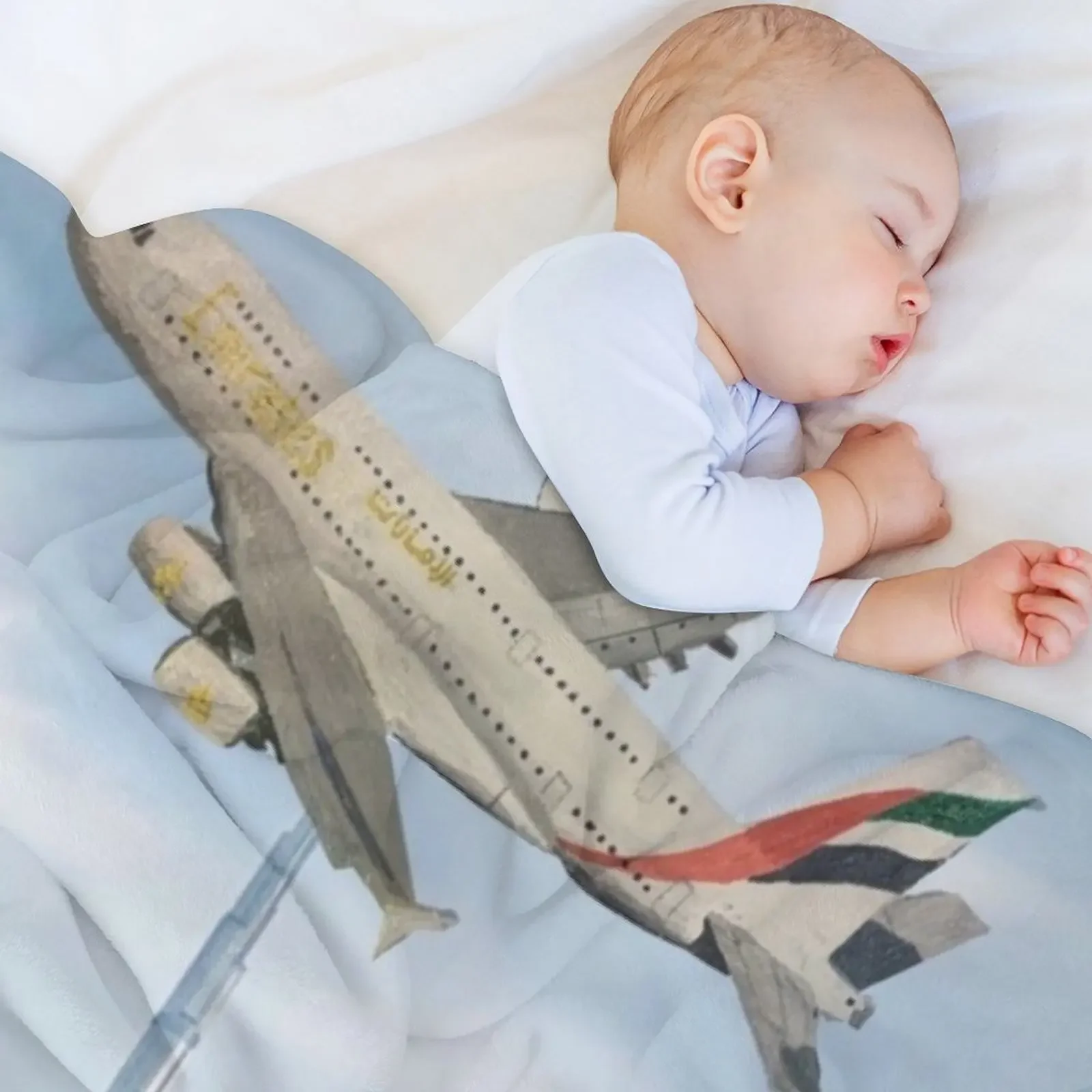 الإمارات ايرباص A380 تحلق فوق دبي رمي بطانية دافئة لفصل الشتاء البطانيات ل أريكة تتحول لسرير لحاف التخييم البطانيات