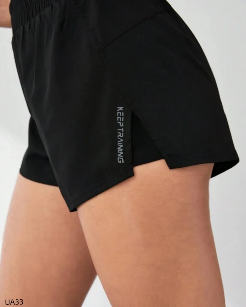 2026 Summer New Women's Sports Shorts Loose and Casual Anti Light Out Letter Printed Outdoor Fitness Yoga Elastic Waist Shorts