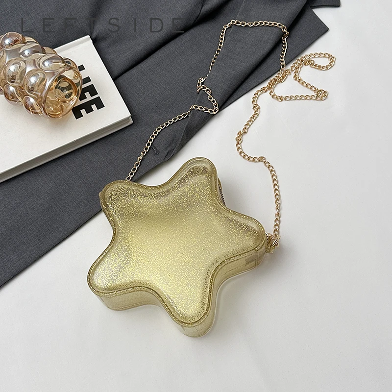 

Левая сторона, звездный дизайн, мини-милые сумки через плечо для женщин, корейская мода 2021, женская сумка на плечо с цепочкой, женские сумки и кошельки