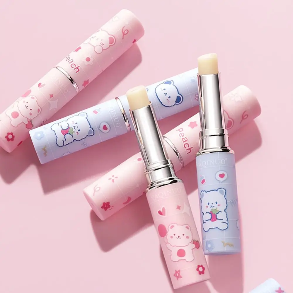 Schattige Beer Lippenbalsem Witte Bevochtigende Hydraterende Lipgloss Koreaanse Make-Up Anti-Kraken Lippenbalsem Blijvende Lippenbalsem Voeden Lippenstift