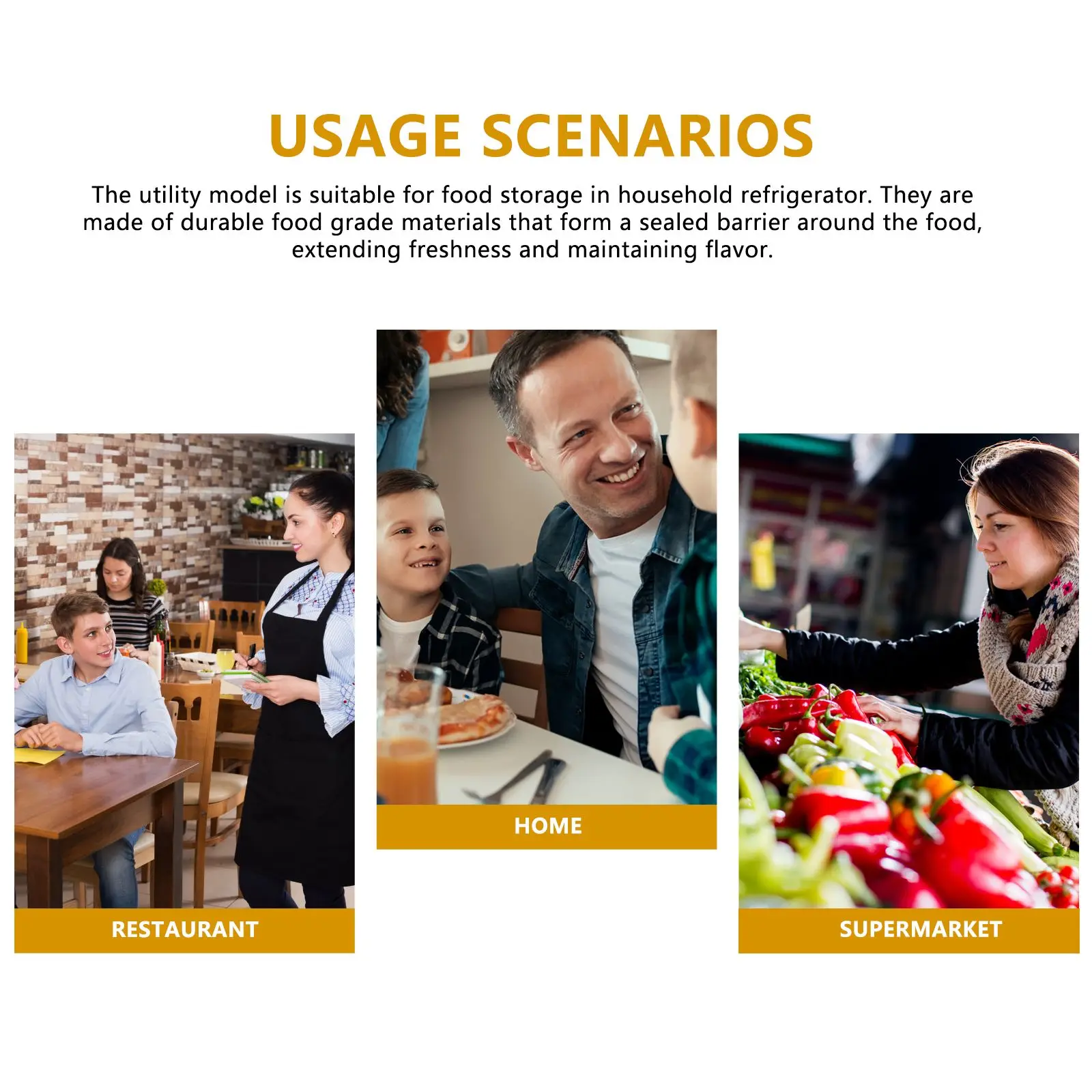 

5pcs 5 Rolls Food Storage Bags Disposable Food Fresh Keeping Practical Fresh Keeping Bags For Kitchen Household Storage