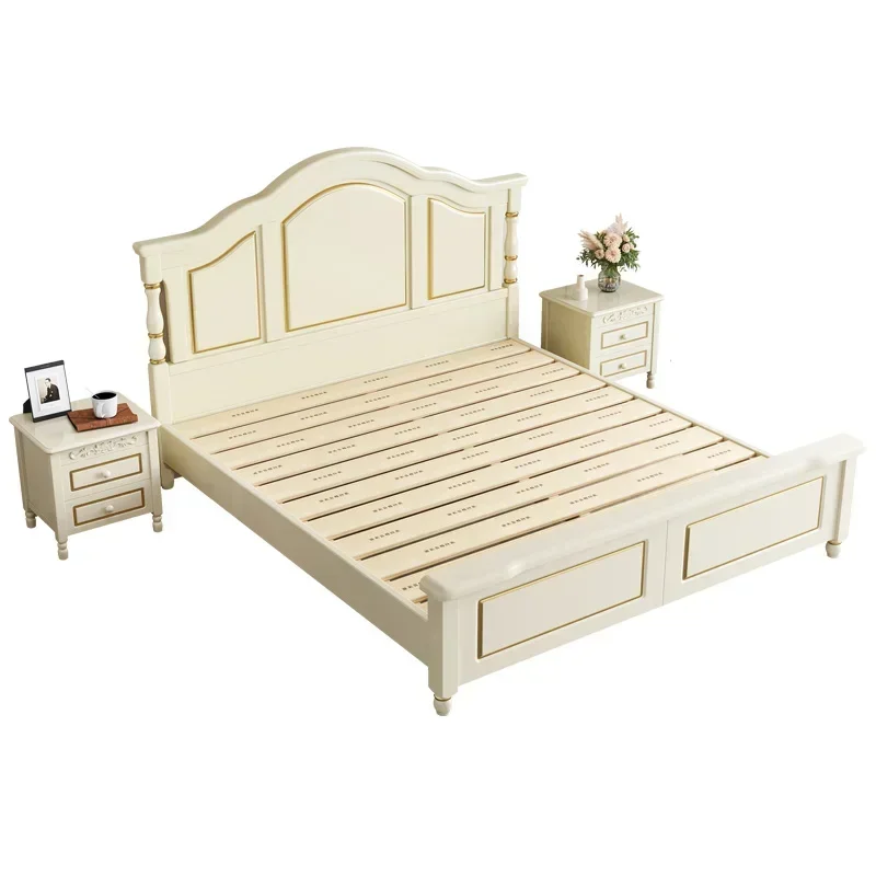 Trendy Elegant Tall Bed Platform Nordic Unique Lit Pliable Luxury Bed Frame Bases Modern Wood Beauty Muebles Unique Furniture