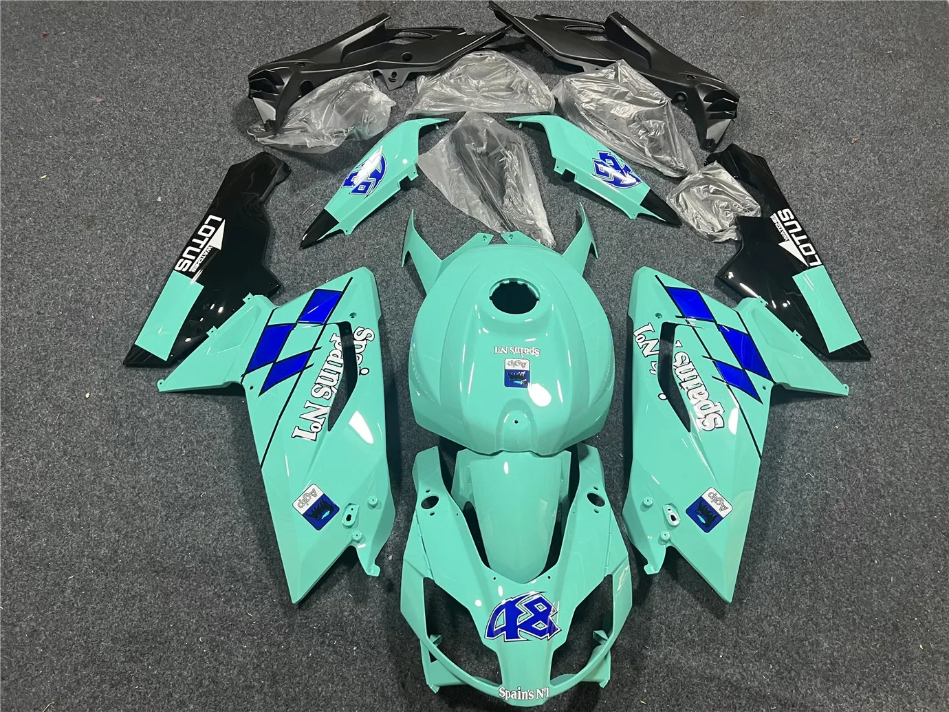 Motorcycle Whole Body Fairing Suitable for Apulia RS125 2006 2007 2008 2009 2010 2011 RS 125 06-11 Deflect Hood Blue Black Light