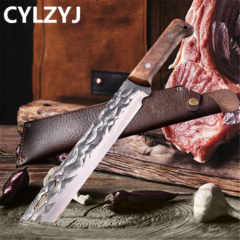 

Нож для резки арбуза, кованый утолщенный Многофункциональный длинный нож для фруктов из нержавеющей стали, большой кованый нож из нержавеющей стали