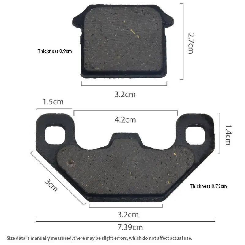 2Pcs Electric Scooter Brake Pads High Wear Resistant Stable Braking Pads Universal for E-Bikes Motorcycles Replacement Parts