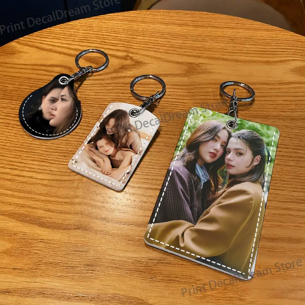 FreenBecky Freen Becky PU Leather Card Holder Keychain Key Ring Door Lock Access Tag ID Access Card Air Tag Case Keychain Card image 2