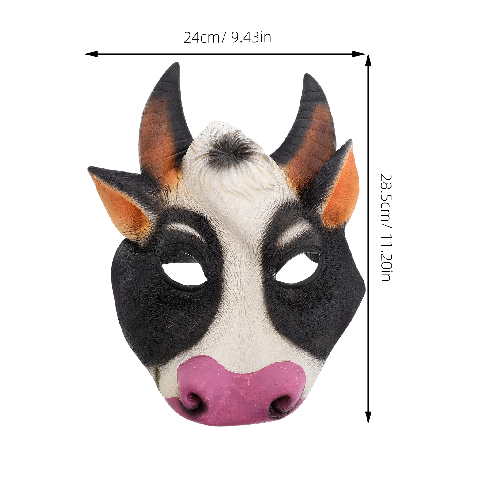 Koe Dierenmasker Volledig Hoofd Realistisch Hoofddeksel voor Halloween Maskerade Cosplay Party Grappig Kostuum Accessoire Halloween Koe Maskers