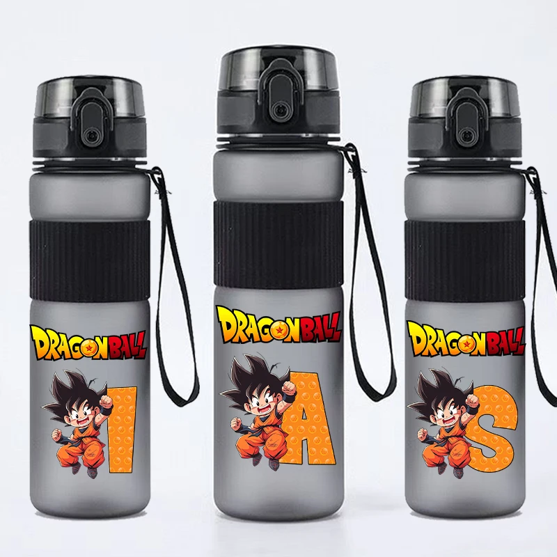 Dragon Ball Water Bottles Cartoon Letter A-Z Water Cup Boys Girls Summer Outdoors Sports Water Bottles Children Birthday Gifts