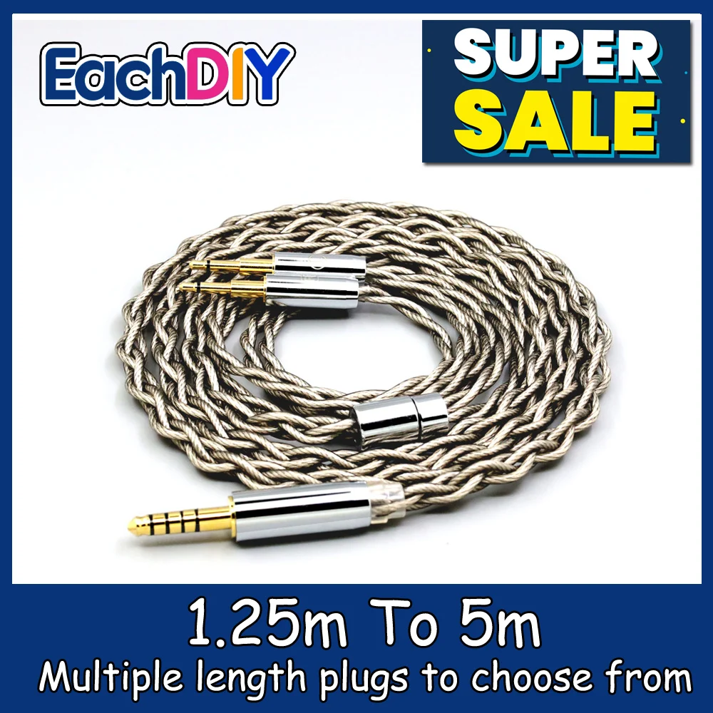 99% Pure Silver + Graphene Silver Plated Shield Earphone Cable For Hifiman HE560 HE-350 HE1000  XiaoMi Headphone 2.5mm LN007949