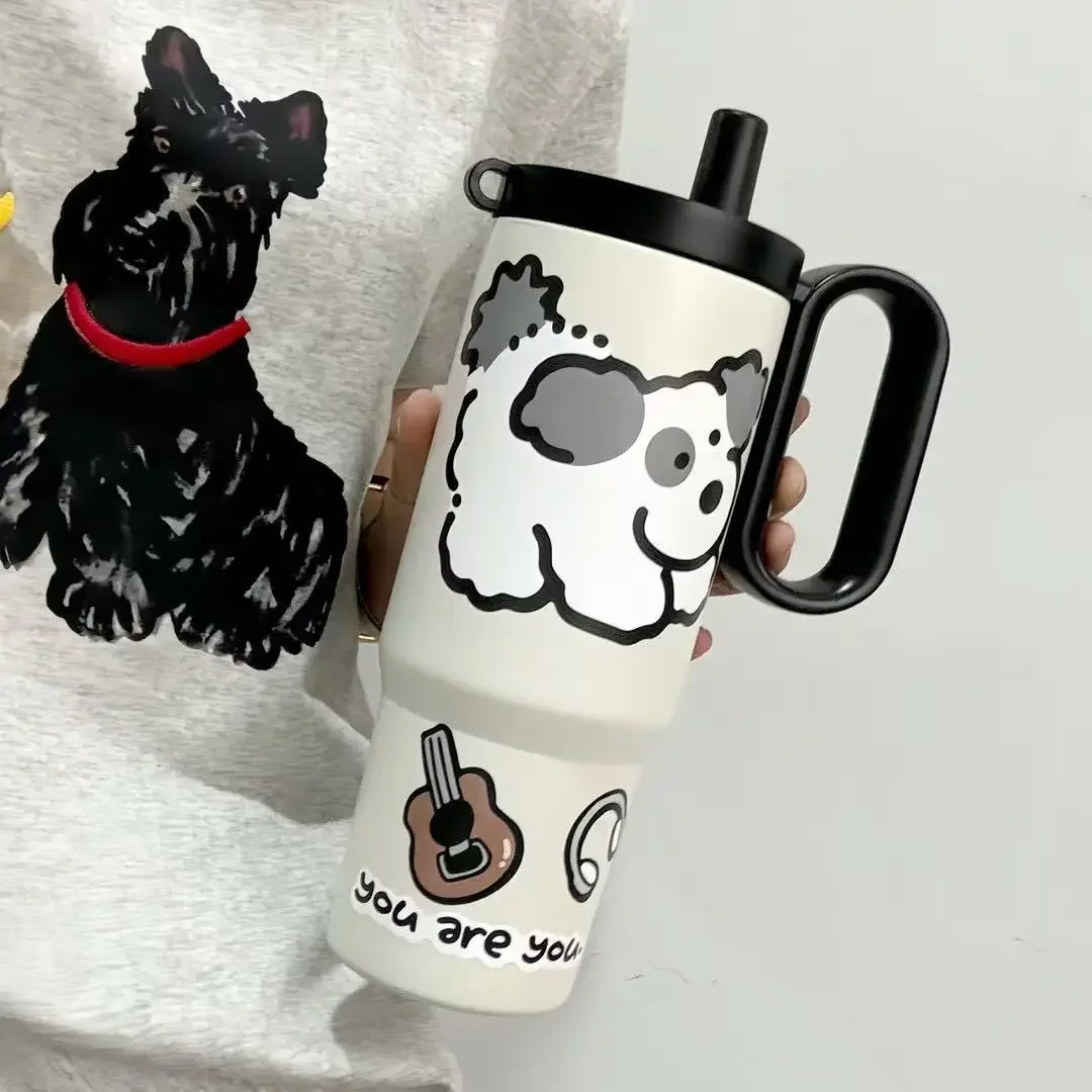 Stylish 720ml insulated water bottle, big capacity, 316 stainless steel, straw cup, car-friendly, ice tumbler, premium-feel cup