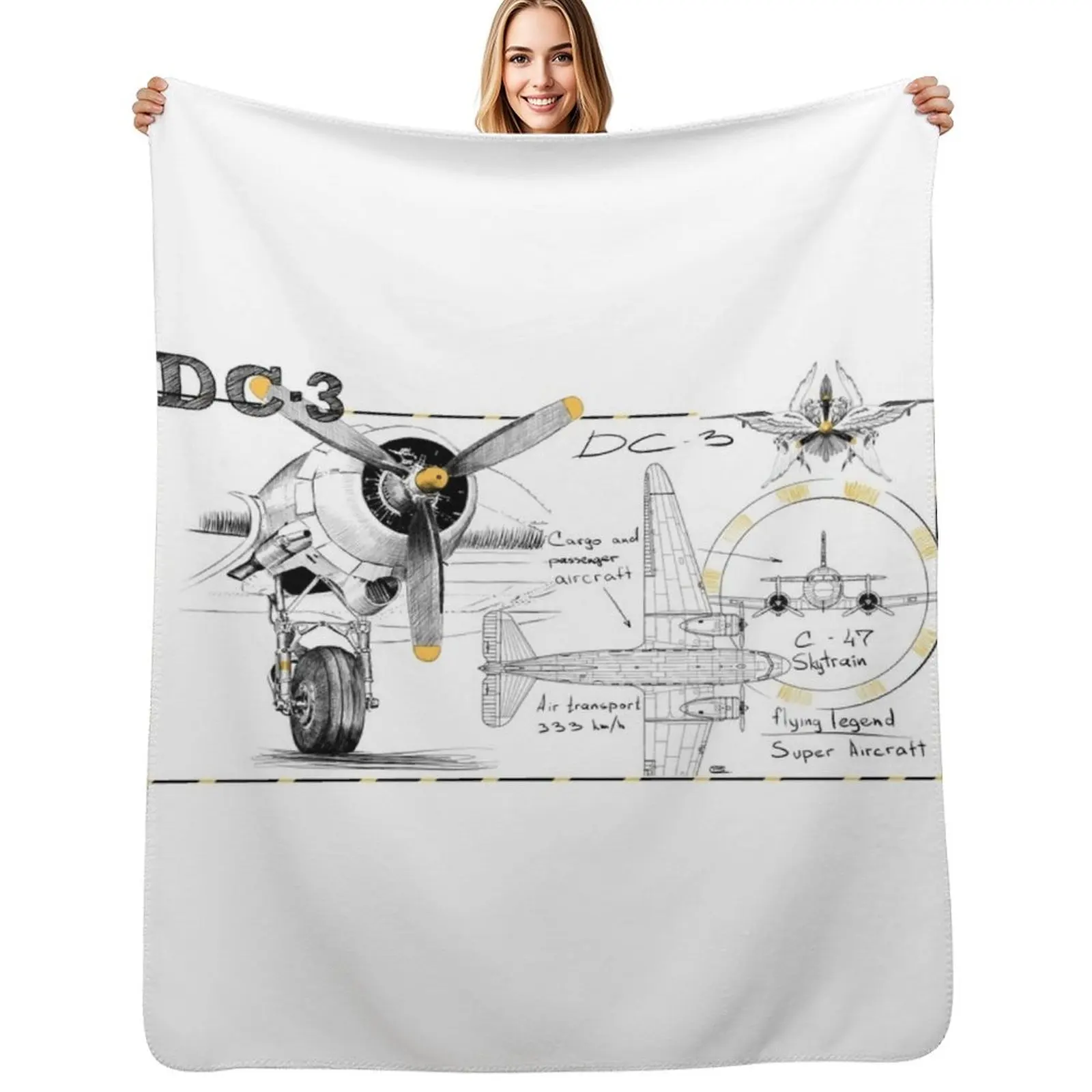

DC-3 Throw Blanket Blankets For Baby Picnic Moving halloween Blankets