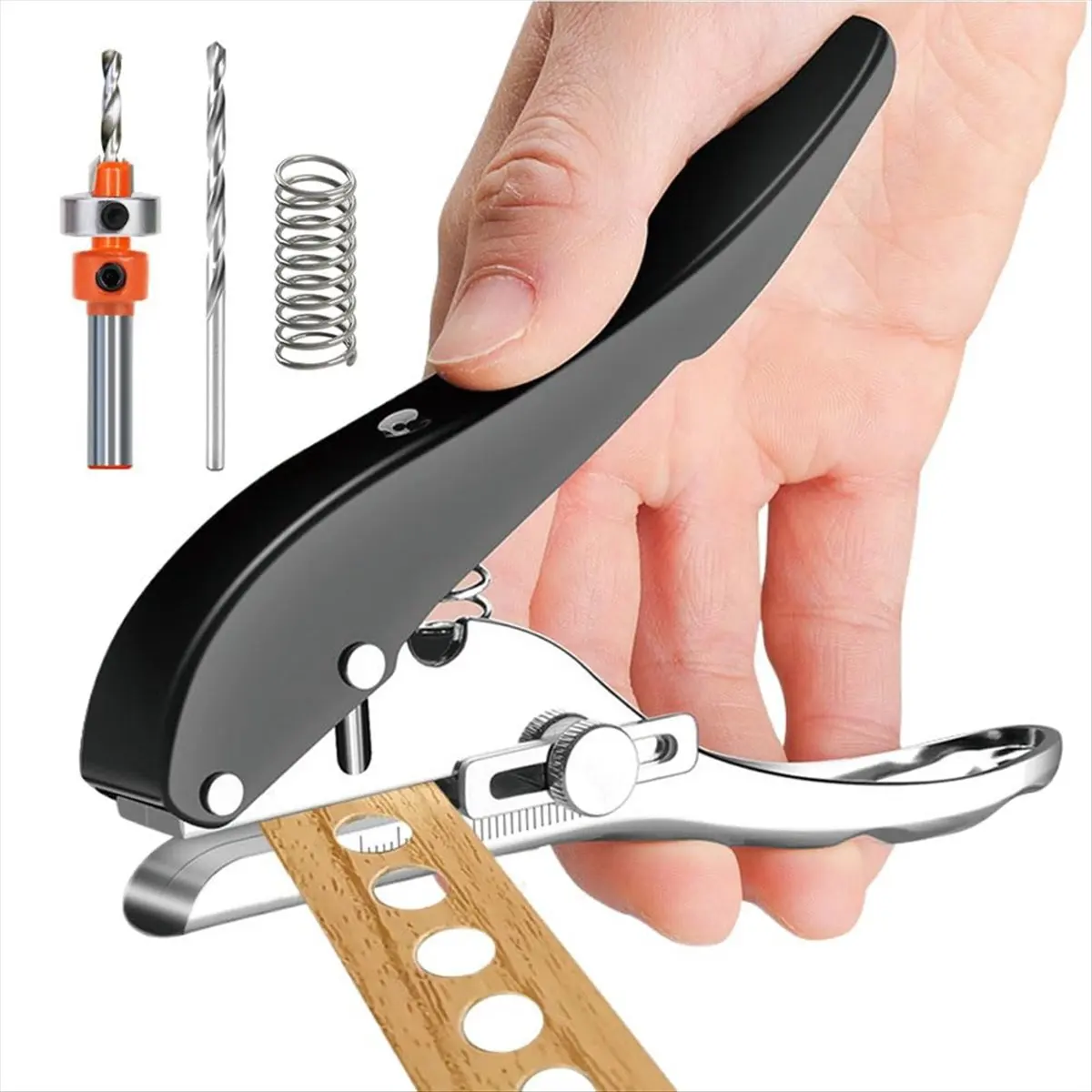 |NEWABAG|Portable Hole Punch Tool, Single Hole Puncher for Paper Plastic Cardboard, Heavy Duty Single Hole Punch for ID