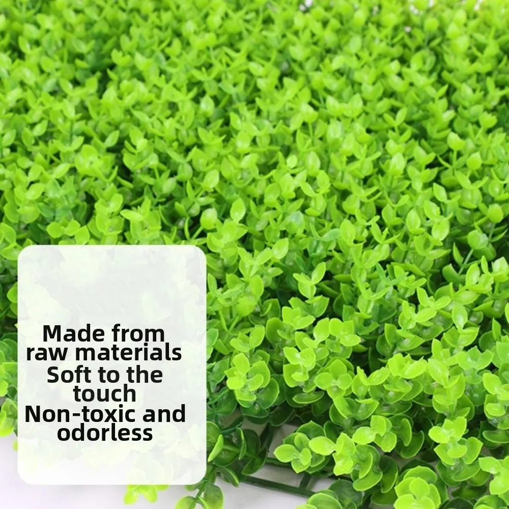 DIY Artificial Plant Wall Panel Flower UV Protection Artificial Eucalyptus Carpet Green Durable Simulation Maple Plant Sheet