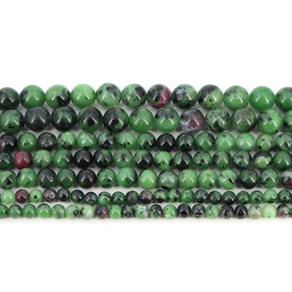 1 ستراند الحجر الطبيعي روبي الزوسيت حبات اليشم فضفاض خزر عازل لصنع المجوهرات سوار ذاتي الصنع إكسسوارات عقد بالجملة #4